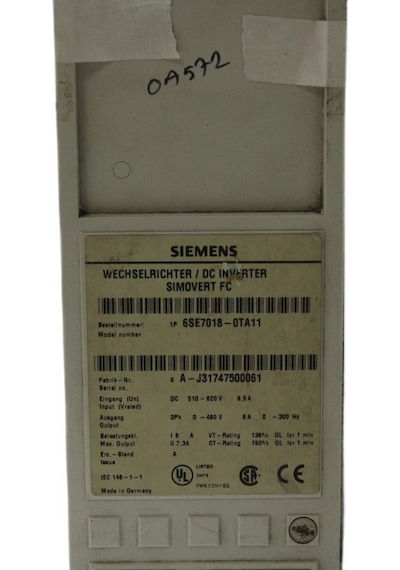 6se7018-0ta11 Sımovert Masterdrıves 2.el
