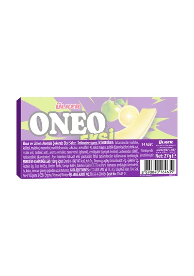 Oneo Slims Ekşi Elma Ve Limon Aromalı Sakız - 27 Gram - 18 Adet
