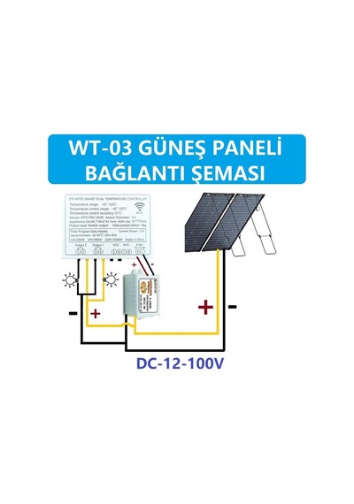 Yate10 Wt-03 Dual Smart Wifi Dc12-100v 17a Güneş Panel Termostat/ Timer