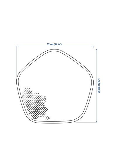 Ikea Paddfısk Amerikan Servis, Palmiye Yaprağı El Yapımı, 37x35 Cm Çok Renkli