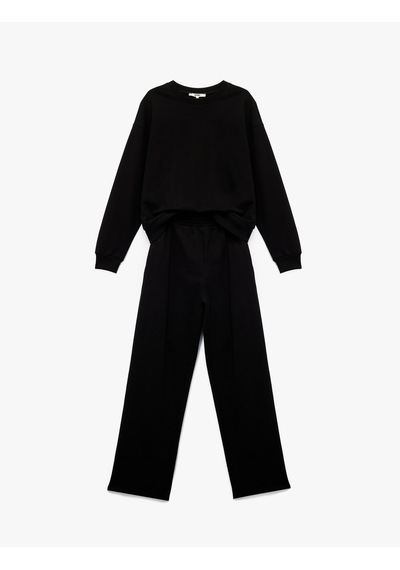 Koton Rahat Kalıp Üç İplik Uzun Kollu Sweatshirt Eşofman Takımı Siyah 6wak10153ek Siyah Koton Rahat Kalıp Üç İplik Uzun Kollu Sweatshirt Eşofman Takımı Siyah 6wak10153ek Siyah