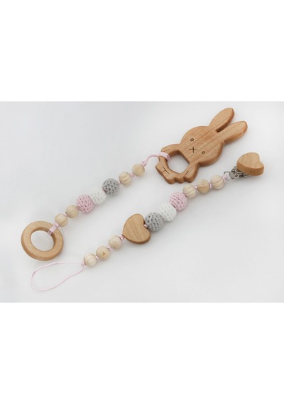 Key Kids Akçaağaç Doğal Diş Kaşıyıcı Ve Emzik Askısı Ve Emzik Zin Çok Renkli