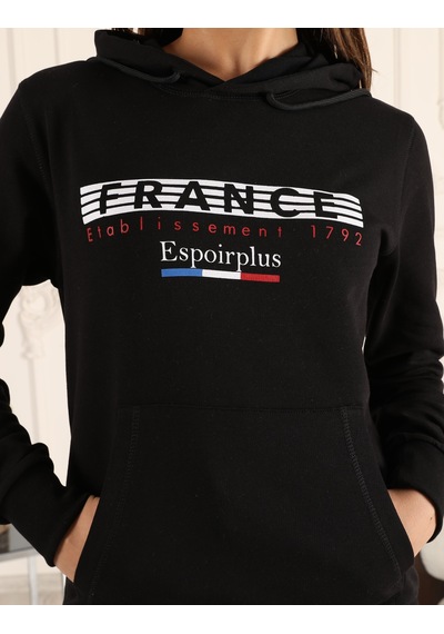 Siyah Renk Baskı Detaylı Unisex Sweatshirt Siyah