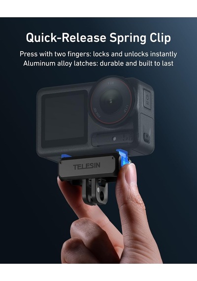 Djı Osmo Action 5 Pro/4/3 & Osmo 360 İçin Manyetik Hızlı Bırakma Adaptörü Montajı, 2'si 1 Arada Katlanabilir Taban, 1/4 İnç Vida Deliği, Djı Osmo Action 5 Pro Aksesuarları Mavi
