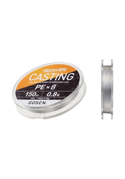 Gosen Answer Casting Pe 8 Örgü Spin İpi 150mt Fine Silver Pe 1.5 0,216 Mm