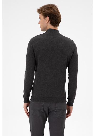 U.S. Polo Assn. Erkek Slim Fit Boğazlı Antrasit Melanj Basic Kazak 50313712-VR081