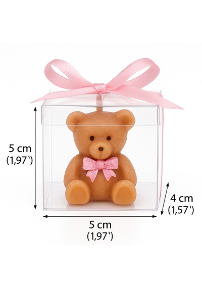 30'lu Hoş Geldin Bebek Ayıcık Mum Hediyelik Kız Bebek Mevlid Baby Shower El Yapımı Kahverengi