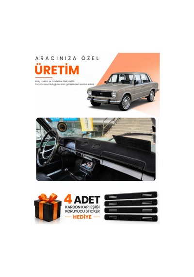 Tofaş Murat 124 1971-1977 Uyumlu Torpido Koruma Örtüsü Oto Kılıfı - Siyah