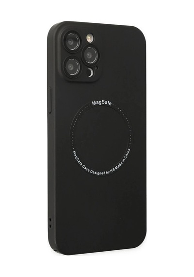 İphone 12 Pro Kılıf Jack Magneticsafe Lens Silikon - Siyah