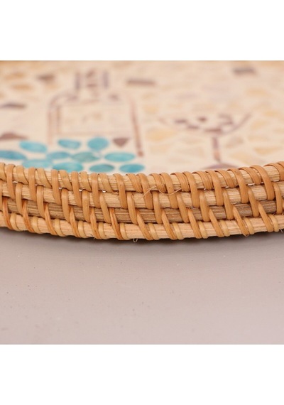 Anita 30 X3 Cm Sedefli Rattan Tepsi & Duvar Dekoru Mix