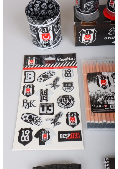 X Dekomus Lisanslı Beşiktaş 21 Parça Premium Hobi Eğlence Seti Boyama Kitabı,oyun Hamuru,kuru Boya Altın