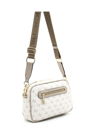 Silver Polo Sp1094 Kadın Çapraz Çanta Monogram Bej-kum