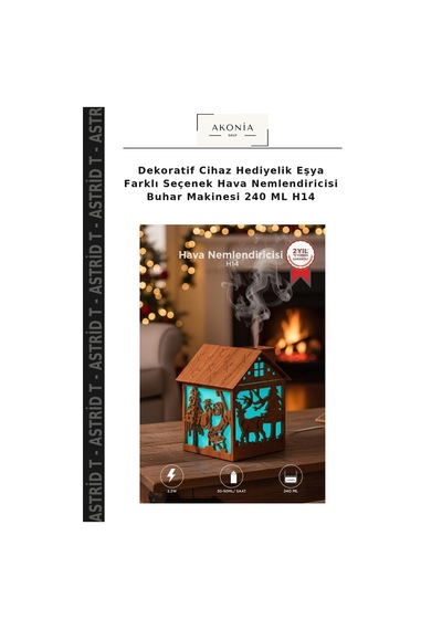 Dekoratif Cihaz Hediyelik Eşya Farklı Seçenek Hava Nemlendiricisi Buhar Makinesi 240 Ml H14