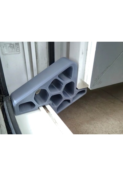 Storeşahin 3d Baskı Pencere Ve Balkon Kapısı Stoperi Ray Kilitli Kapı Takozu Rüzgar Engelleyici Pencere Tutucu - Gri Shn0720