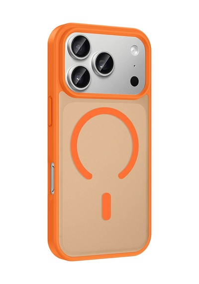 İphone 18 Pro Max Kılıf M-safe Şarj Özellikli Zore Babet Kapak - Turuncu