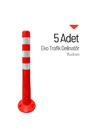 5 Adet Eko Trafik Delinatör 75 X 8 Cm Esnek Duba-4149