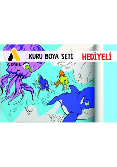 30x120 Boyama Rulosu Yaman Sualtı Macerası + Adel 12'li Kuru Boya