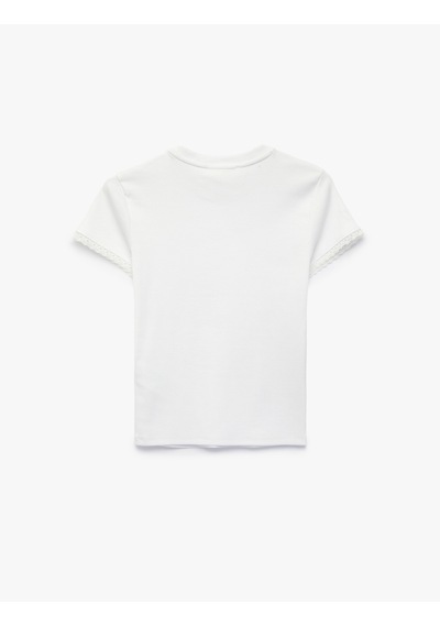 Koton Ribanalı Pamuklu Slim Fit Bisiklet Yaka Kısa Kollu Dantel Detaylı Tişört Beyaz 6sak50506ek Koton Ribanalı Pamuklu Slim Fit Bisiklet Yaka Kısa Kollu Dantel Detaylı Tişört Beyaz 6sak50506ek