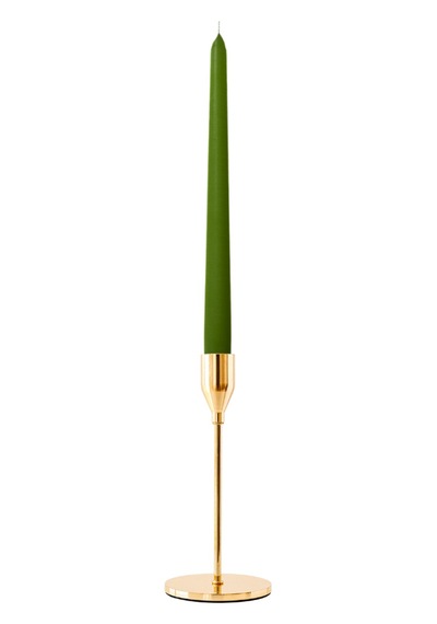 6 Lı Kısa Yeşil Konik Şamdan Mum Yükseklik 18 Cm Yeşil