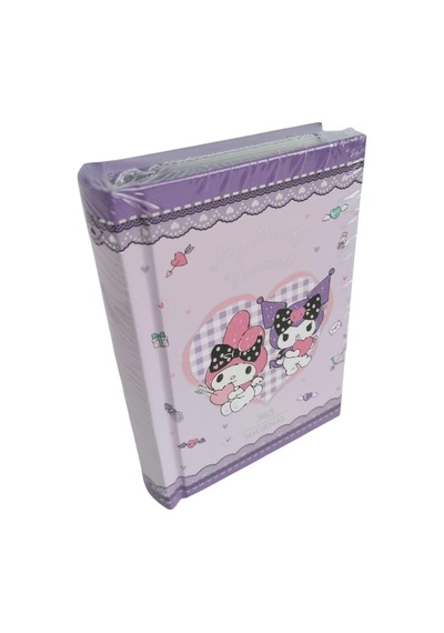 Victori's Journals Vj Kuromi-my Melodi Lisanslı 365 Günlük 368 Sayfa A7 Ebatında Gümüş Varaklı Kenarlı Defter Lila
