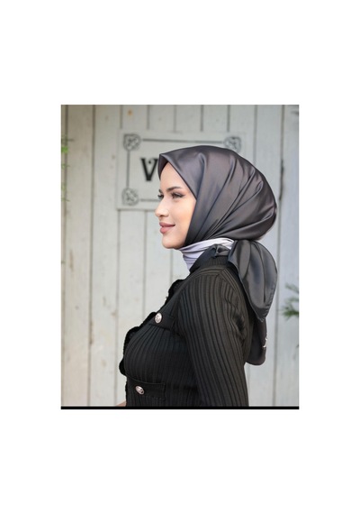 Bushu Degrade Twill Eşarp Degrade Siyah-gri