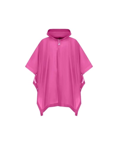 Panço Yağmurluk Kapüşonlu Yağmurluk Yağmurluk Panço - Şeffaf Yağmurluk Oversize Panço Pembe