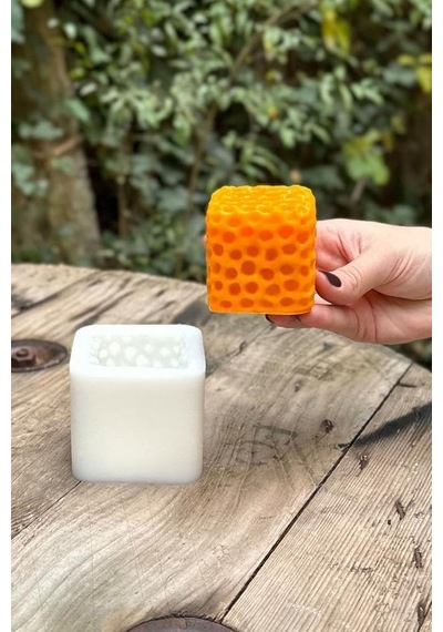 Sünger Küp Mum Kalıbı Silikon 1 Adet 50 x 22