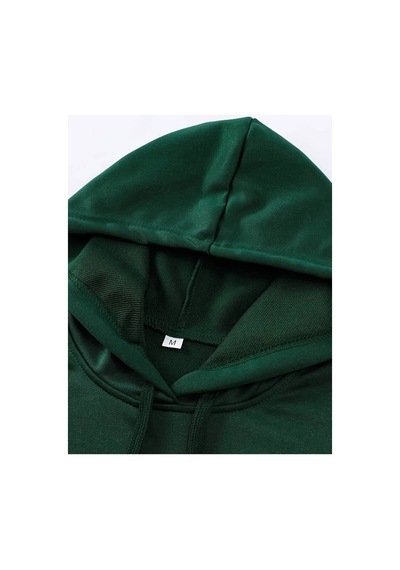 Medinenur Cherry Baskılı Kapüşonlu Sweatshirt Yeşil