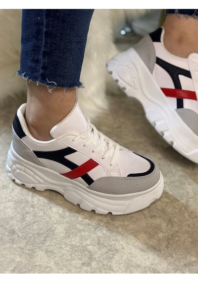 Günlük Kadın Sneaker Kalın Yüksek Taban Bağcıklı Rahat Tiger Şeritli Spor Ayakkabı 032 11-taş Laci Kırmızı Günlük Kadın Sneaker Kalın Yüksek Taban Bağcıklı Rahat Tiger Şeritli Spor Ayakkabı 032 11-taş Laci Kırmızı