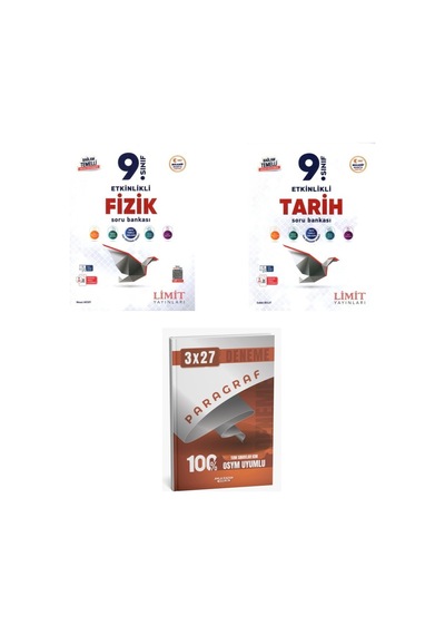 2027 Limit 9. Sınıf Etkinlikli Maarif Fizik + Tarih Soru + Anla Kazan Paragraf Deneme 3'lü Set