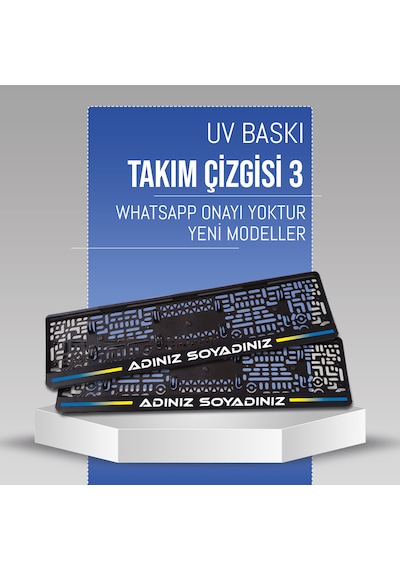 Takım Çizgisi 3 Plakalık, 2 Adet Premium Uv Baskı, Plakalıkhane