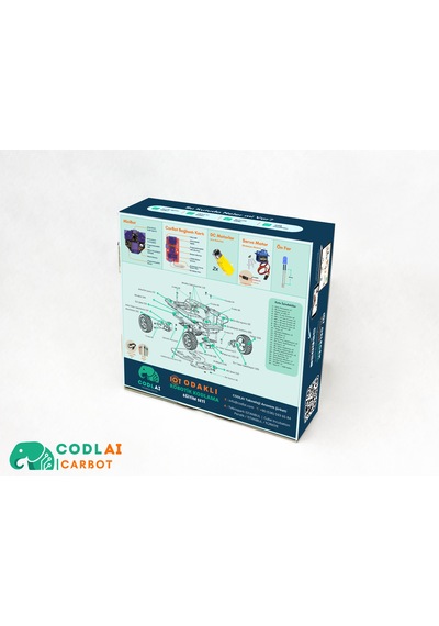 Codlaı Carbot Programlanabilir Robotik Araba - Çizgi İzleyen Engelden Kaçan Esp32 Stem Robot Kiti