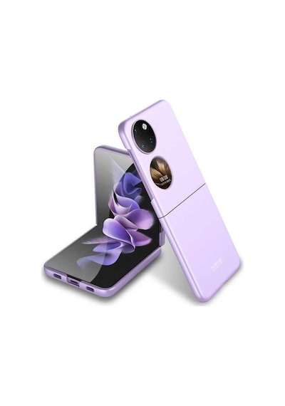 Huawei P50 Pocket Kılıf Zore Sert Kıpta Kapak Lila