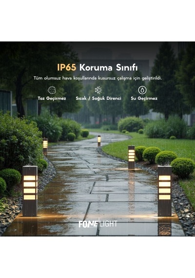 FoneLight Vilorita 35 cm LED Bahçe Set Üstü Aydınlatma Antrasit Alüminyum IP65 Peyzaj Yürüyüş Yolu Bahçe Lambası 3000K