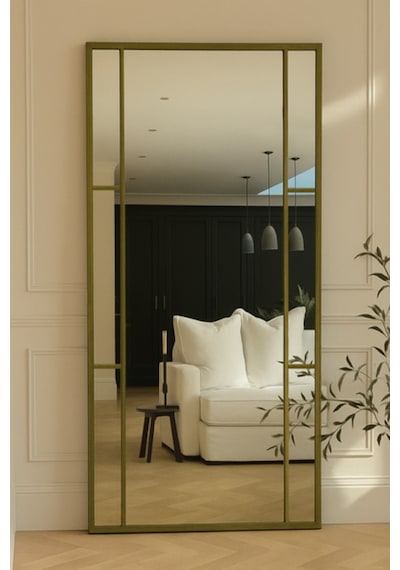 Ersan Dizayn Gold Metal Çerçeveli Modern Dekoratif Boy Aynası - 80x180 Cm Gold
