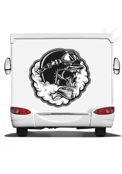 Kaptan Kuru Kafa Sticker - Araba Oto Motosiklet Karavan Sticker - 00015 10X9 Cm