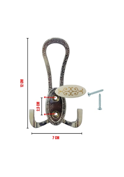 Krom Desenli Vestiyer Portmanto 4 Adet Askılık Metal Krom