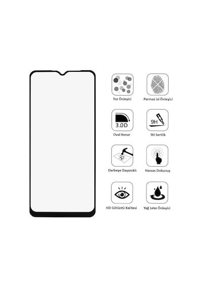Oppo A91 Siyah Seramik Nano Ekran Koruyucu Tam Kaplayan Kırılmaz Esnek Cam