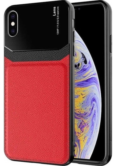 Apple Uyumlu iPhone Xs 5.8 Kılıf Zore Emiks Kapak Kırmızı
