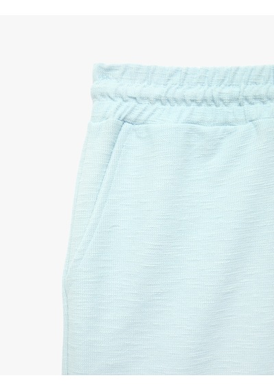 Koton Regular Fit Cepli Bermuda Beli Bağcıklı Şort Mavi 6sam40068mk