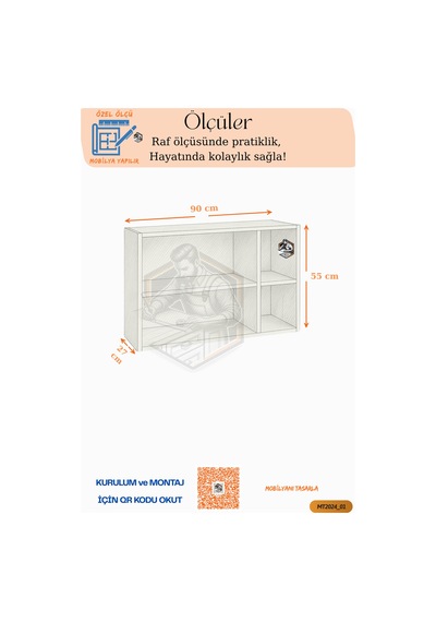 Tamamı Mdf Çok Amaçlı Açık Raflı Üst Dolap Mutfak/banyo/salon/ofi