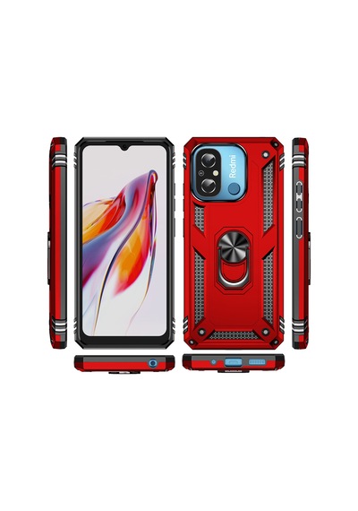 Zore Redmi 12c Kılıf Vega Kapak - Kırmızı Kirmizi