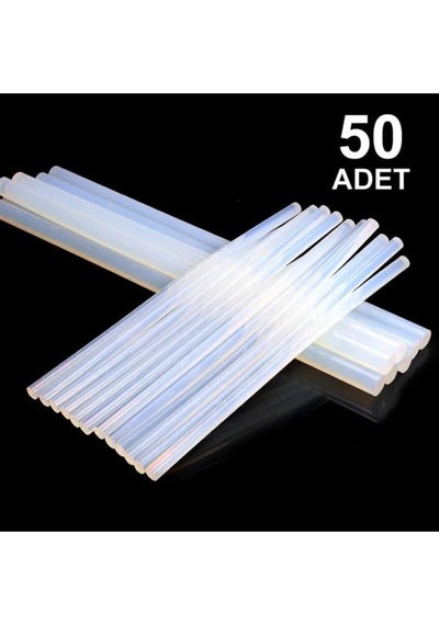 50 Adet, Ince Silikon, Sıcak Silikon, 7 Mm, Şeffaf Mum Silikon, Sıcak Yapıştırıcı 50'li Paket