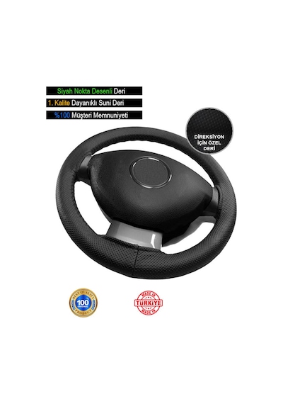 Ford Courier İçin Uyumlu Özel Süper Deri Direksiyon Kılıfı, Siyah Nokta Desenli İçin Uyumlu Özel Süper Deri Model