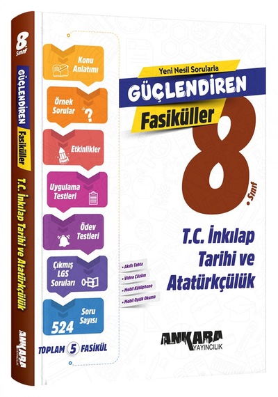 Ankara Yay. 8.sınıf Güçlendiren Ink.tar.ve.atatürkçülük Fasikül Set