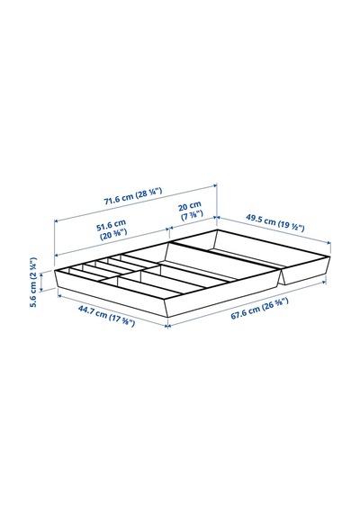 Ikea Uppdatera Çekmece Düzenleyici 72x50 Cm 2 Parça Naturel