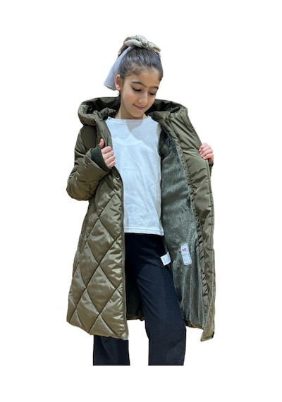 Benitto Kids Kız Çocuk Kapüşonlu Kaban 51329 Haki