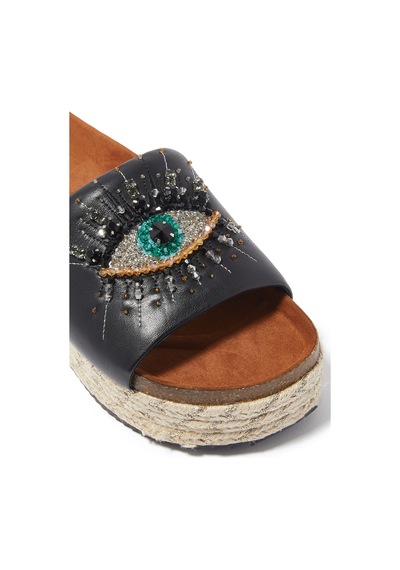 Kurt Geiger Siyah Deri Platform Sandalet - Şık Ve Rahat Tasarım