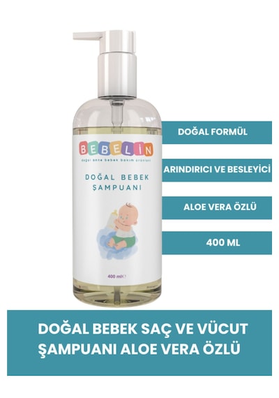 Bebelin Doğal Bebek Saç Ve Vücut Şampuanı 400 Ml Aloe Vera Özlü