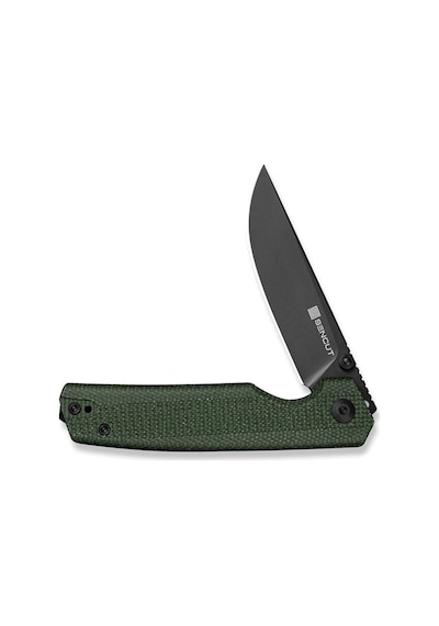 Sencut Stria Milled Green Canvas Micarta Handle Black D2 Blade Çakı Yeşil